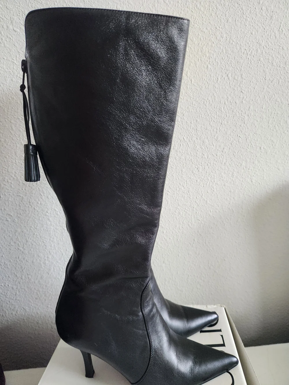 Banana Republic Black Over-the-Knee Pointed Leather Boots